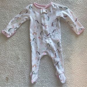 Cloud Island Footed Onesie Unicorn Print (Newborn)